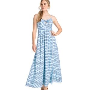 Vineyard Vines Lattice Print Tie Front Maxi Dress